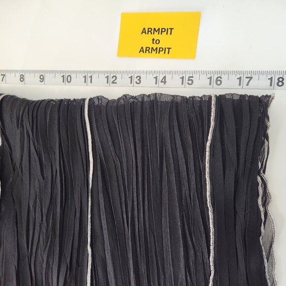 Komarov Sheer Stretch Mesh Top Womens Large L Black Fairy Grunge Goth Layer D05X - Picture 5 of 6